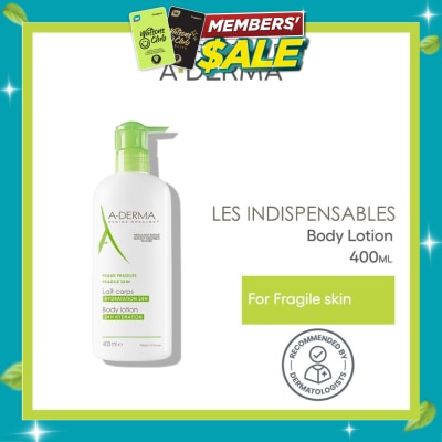 ADERMA Moisturising Body Lotion Soothes & Moisturises 24 Hours (Quickly Absorbed Texture) 400ml image