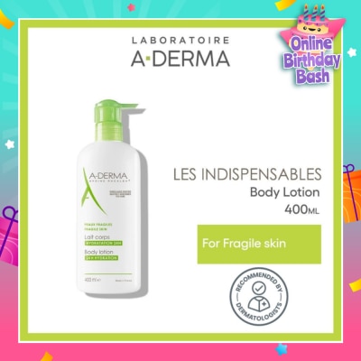 ADERMA Moisturising Body Lotion Soothes & Moisturises 24 Hours (Quickly Absorbed Texture) 400ml