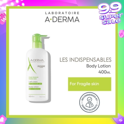 ADERMA Moisturising Body Lotion Soothes & Moisturises 24 Hours (Quickly Absorbed Texture) 400ml