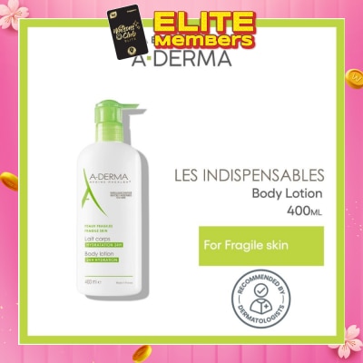 ADERMA Moisturising Body Lotion Soothes & Moisturises 24 Hours (Quickly Absorbed Texture) 400ml