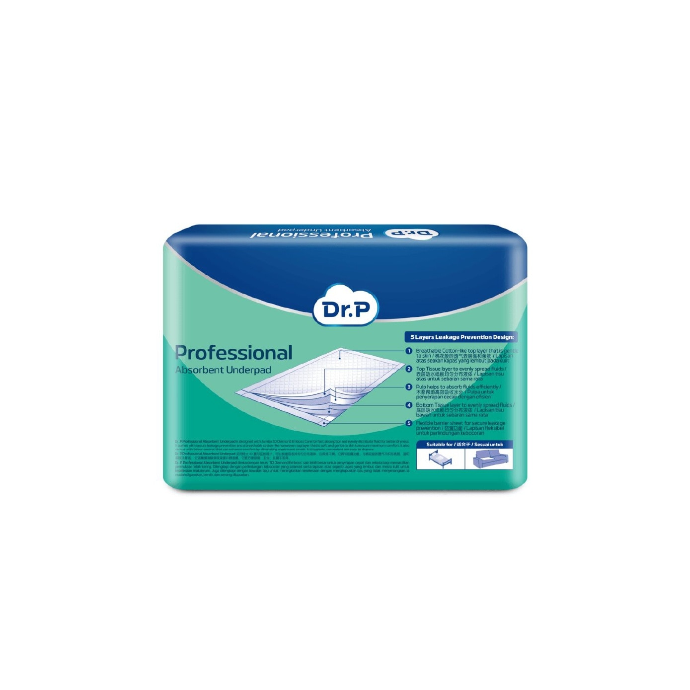 Professional Absorbent Underpad XL (60cm x 90cm) 8s