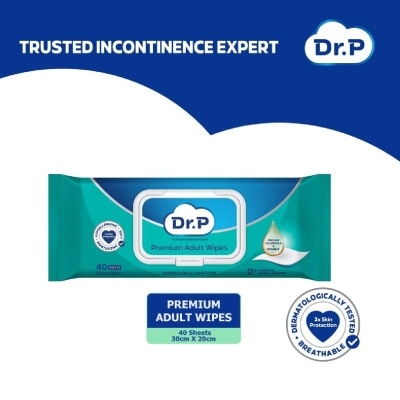DR P - Premium Adult Wipes (30cm x 20cm) 40s