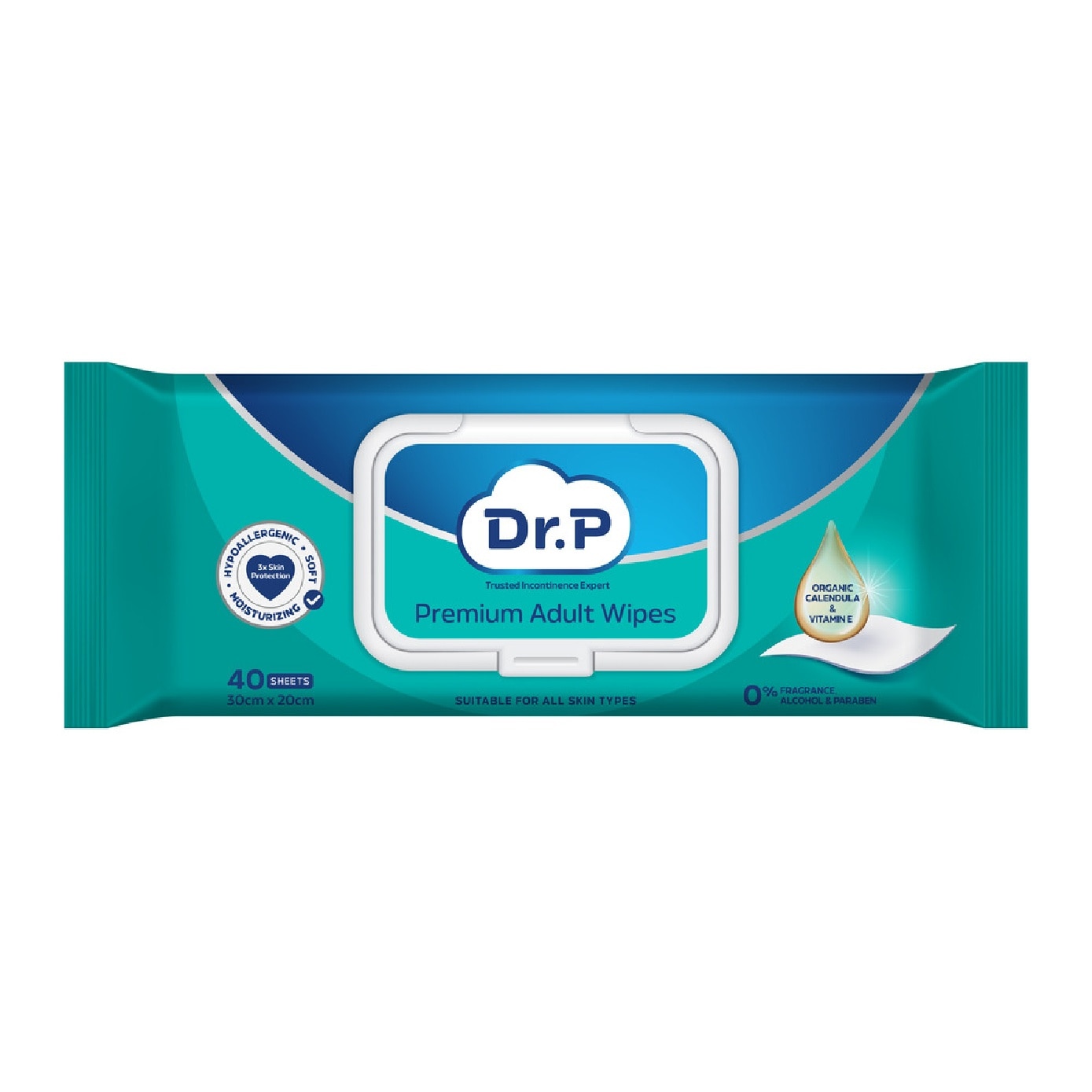 Premium Adult Wipes (30cm x 20cm) 40s