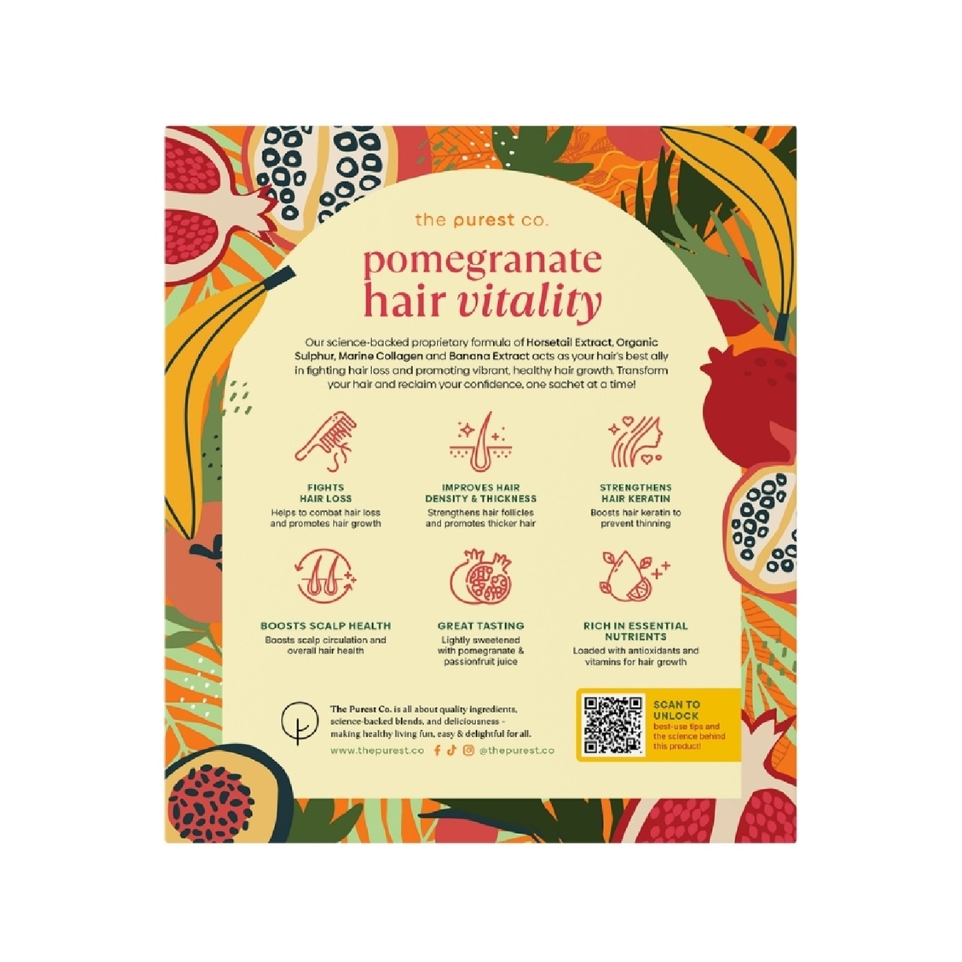 Pomegranate Hair Vitality Dietary Supplement Sachet 30g x 15s