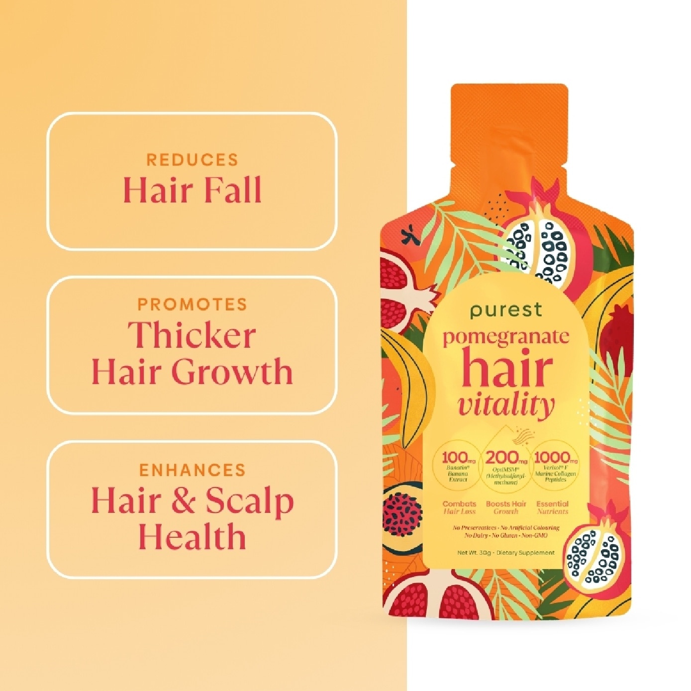 Pomegranate Hair Vitality Dietary Supplement Sachet 30g x 15s