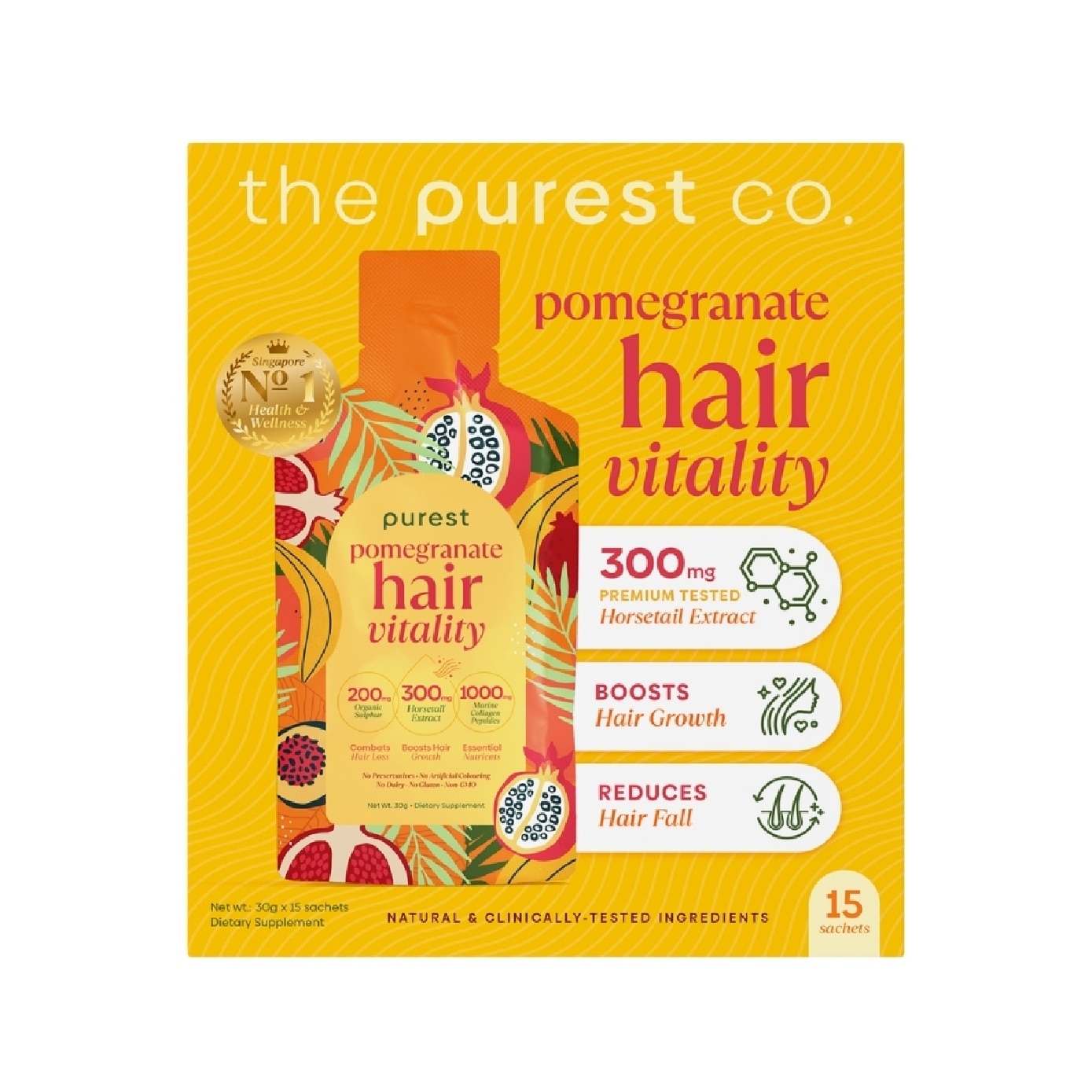 Pomegranate Hair Vitality Dietary Supplement Sachet 30g x 15s