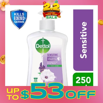 DETTOL Anti-Bacterial Liquid Hand Wash Sensitive (Kills 99.9% Germs) 250ml