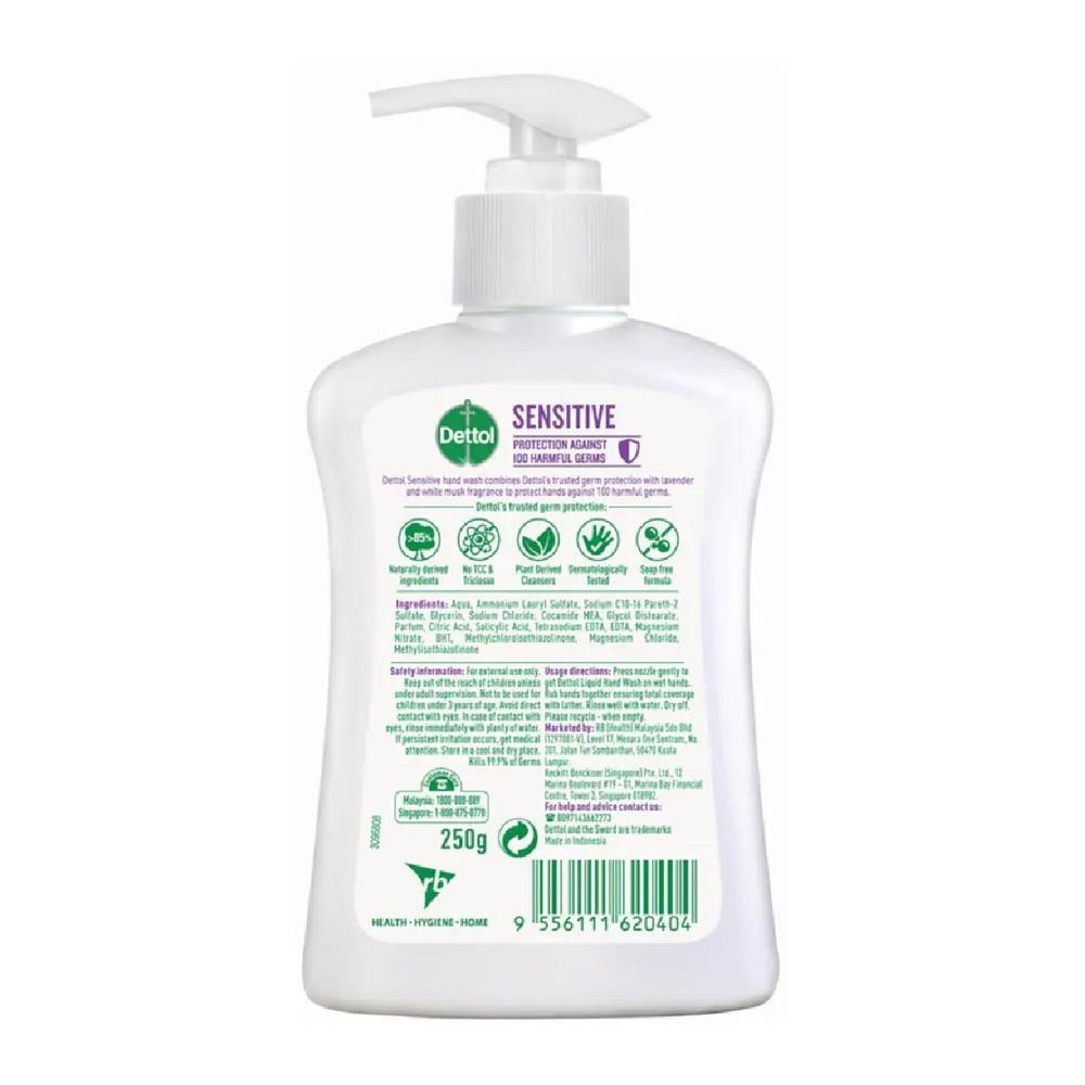 Anti-Bacterial Liquid Hand Wash Sensitive (Kills 99.9% Germs) 250ml