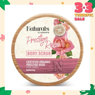 NATURALS BY WATSONS Certified Organic Prestige Rose Body Scrub (Provides 24hr Intense Moisture) 200g