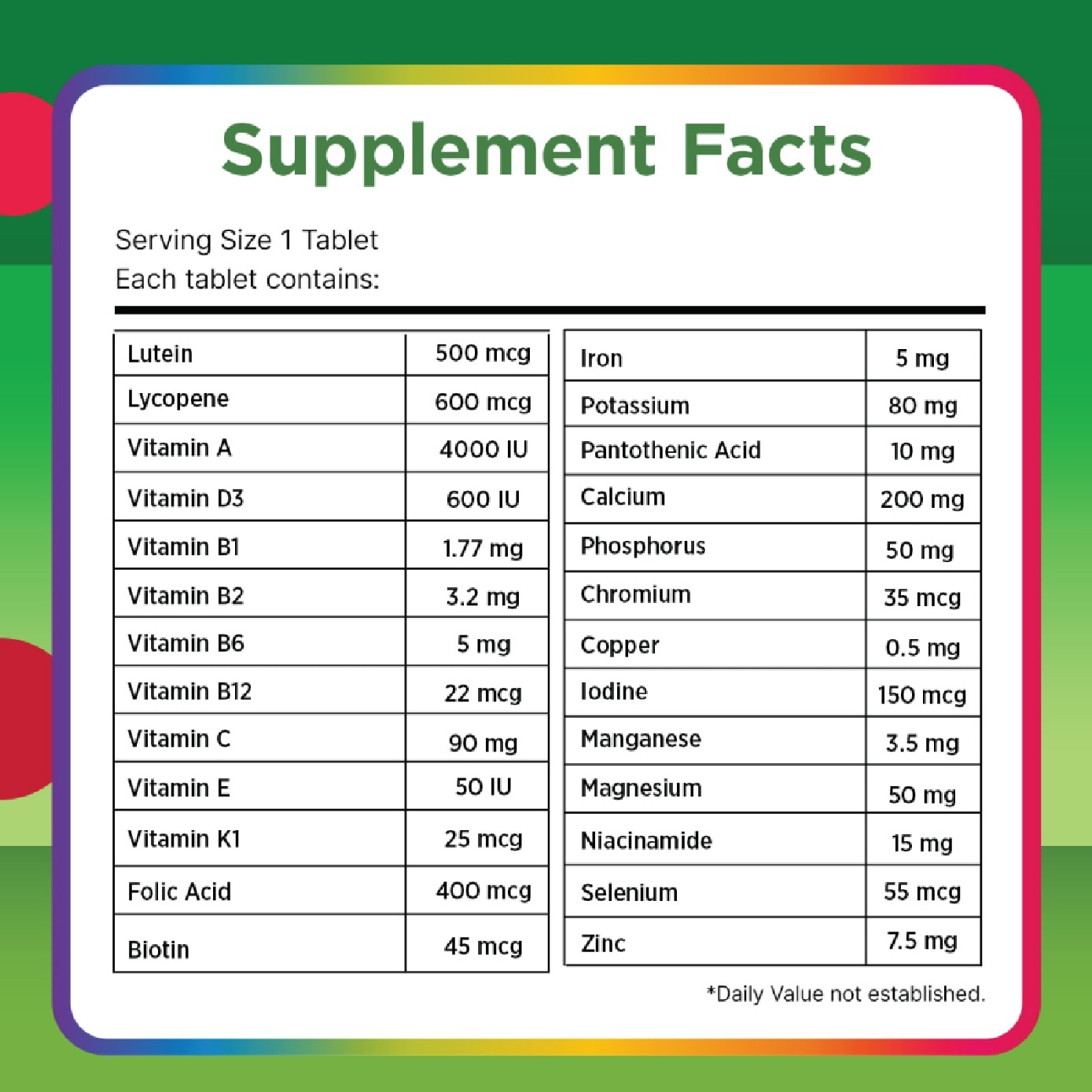 Advance Multivitamin-Multimineral Tablet for Adults (Plus Latein & Lycopene) 30s