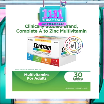 CENTRUM Advance Multivitamin Multimineral Tablet for Adults (Plus Latein & Lycopene) 30s (Expiry: Jun`2027) image