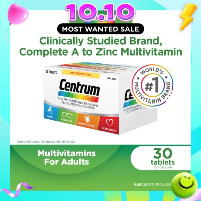 CENTRUM Advance Multivitamin Multimineral Tablet for Adults (Plus Latein & Lycopene) 30s (Expiry: Jun`2027) image
