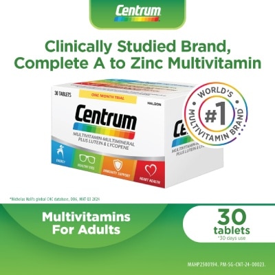 CENTRUM - Advance Multivitamin-Multimineral Tablet for Adults (Plus Latein & Lycopene) 30s