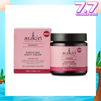 SUKIN Rosehip Enriching Night Cream (For Dry & Distressed Skin) 120ml