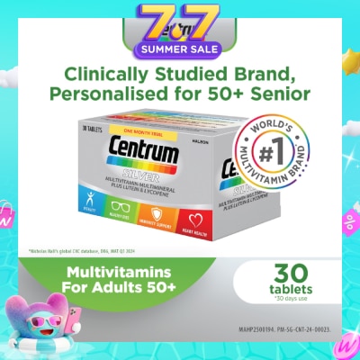 CENTRUM - Silver Multivitamin-Multimineral Tablet for Adults 50+ (Plus Latein & Lycopene) 30s