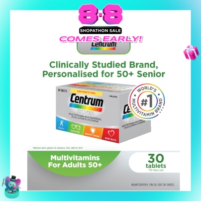 CENTRUM - Silver Multivitamin-Multimineral Tablet for Adults 50+ (Plus Latein & Lycopene) 30s