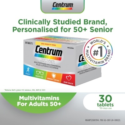 CENTRUM - Silver Multivitamin-Multimineral Tablet for Adults 50+ (Plus Latein & Lycopene) 30s