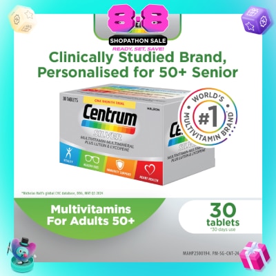 CENTRUM - Silver Multivitamin-Multimineral Tablet for Adults 50+ (Plus Latein & Lycopene) 30s