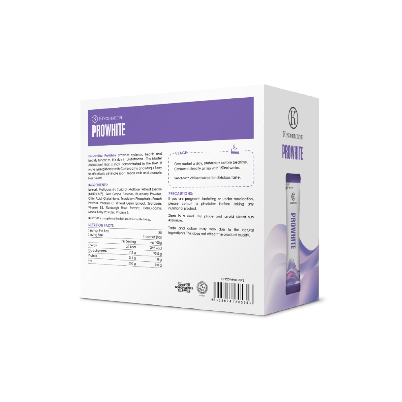 prowhite glutathione KINOHIMITSU (Systemic Health and Beauty) 8g x30s | Health Foods & Drinks PureFormulas - Health Supplements