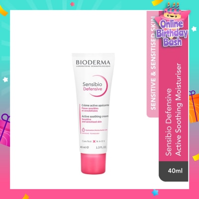 BIODERMA Sensibio Defensive Active Soothing Moisturiser (Soothes Sensitive and Sensitised Skin) 40ml