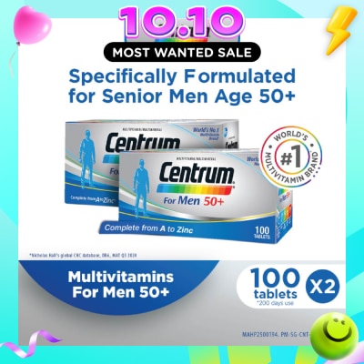CENTRUM Multivitamin For Men 50+ Twin Packset Tablet 100s x 2 Bottle image