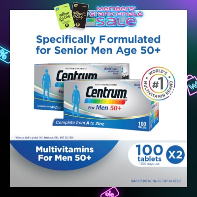 CENTRUM Multivitamin For Men 50+ Twin Packset Tablet 100s x 2 Bottle