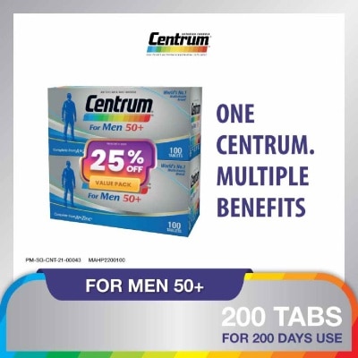 CENTRUM Multivitamin For Men 50+ Twin Packset Tablet 100s x 2 Bottle