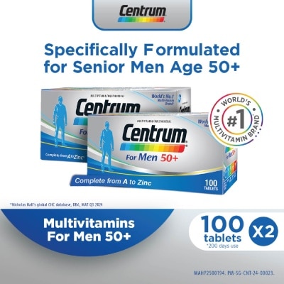 CENTRUM Multivitamin For Men 50+ Twin Packset Tablet 100s x 2 Bottle