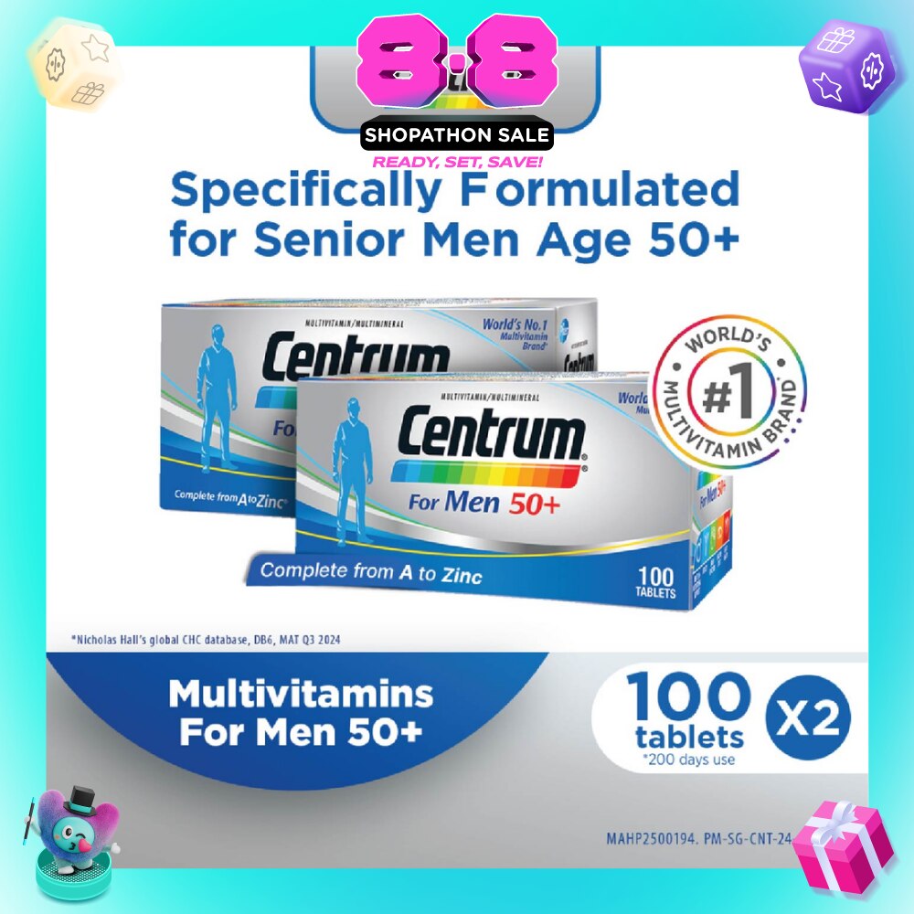 Multivitamin For Men 50+ Twin Packset Tablet 100s x 2 Bottle