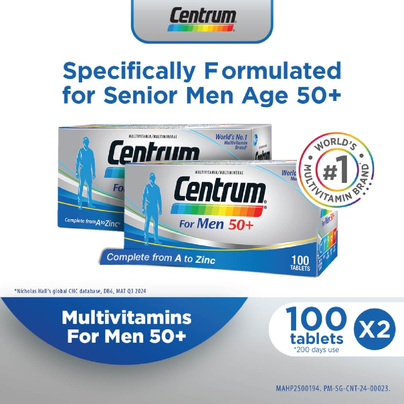Multivitamin For Men 50+ Twin Packset Tablet 100s x 2 Bottle