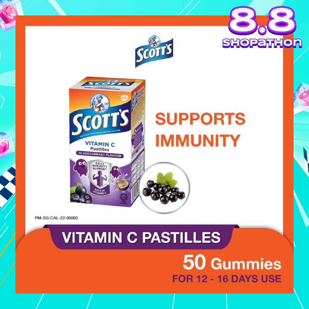 Vitamin C Pastilles Blackcurrant Flavour (For Daily Immunity Support) 100g