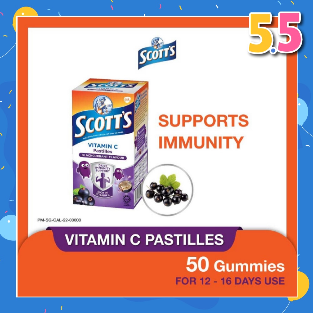 Vitamin C Pastilles Blackcurrant Flavour (For Daily Immunity Support) 100g