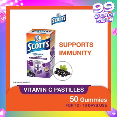 SCOTT'S Vitamin C Pastilles Blackcurrant Flavour (For Daily Immunity Support) 100g