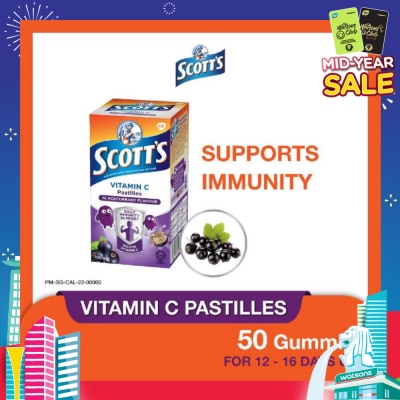 SCOTT'S Vitamin C Pastilles Blackcurrant Flavour (For Daily Immunity Support) 100g