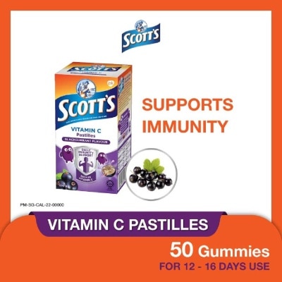 SCOTT'S Vitamin C Pastilles Blackcurrant Flavour (For Daily Immunity Support) 100g