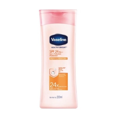 VASELINE Healthy Bright SPF24 PA++ Sun + Pollution Protection Brightening Defence Lotion (For Healthier Brighter Skin Help Heal Dull Damaged Skin) 200ml