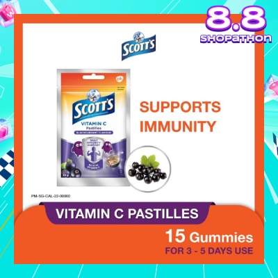 SCOTT'S Vitamin C Pastilles Blackcurrant Flavour 30g (Expiry: Feb`2026)