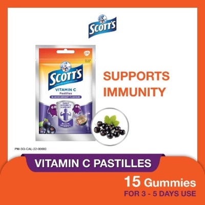 SCOTT'S Vitamin C Pastilles Blackcurrant Flavour (For Daily Immunity Support) 30g