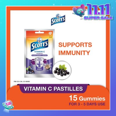 SCOTT'S Vitamin C Pastilles Blackcurrant Flavour 30g (Expiry: Jul`2026)