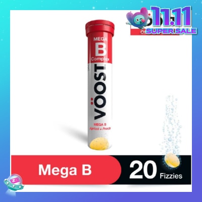 VOOST Mega B Effervescent Vitamin Supplement Tablet (Relieve Fatigue) 20s (Expiry: Jul`2026)