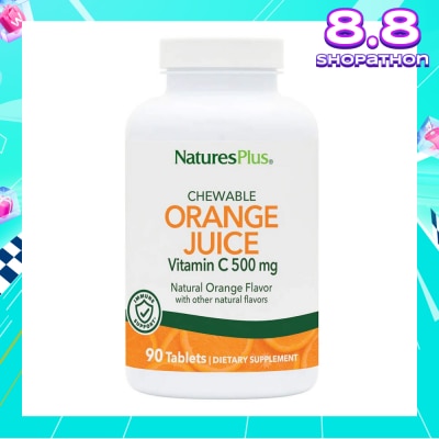 NATURE'S PLUS Orange Juice 500 mg Chewable Vitamin C 90 Tablets