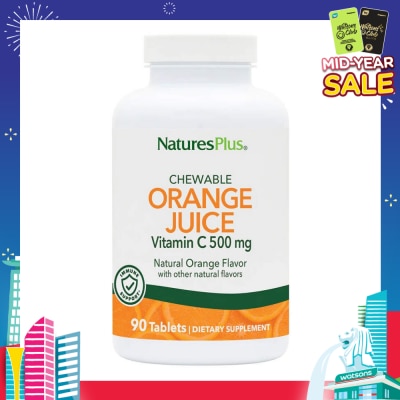 NATURE'S PLUS Orange Juice 500 mg Chewable Vitamin C 90 Tablets