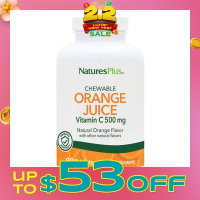 NATURE'S PLUS Orange Juice 500 mg Chewable Vitamin C 90 Tablets