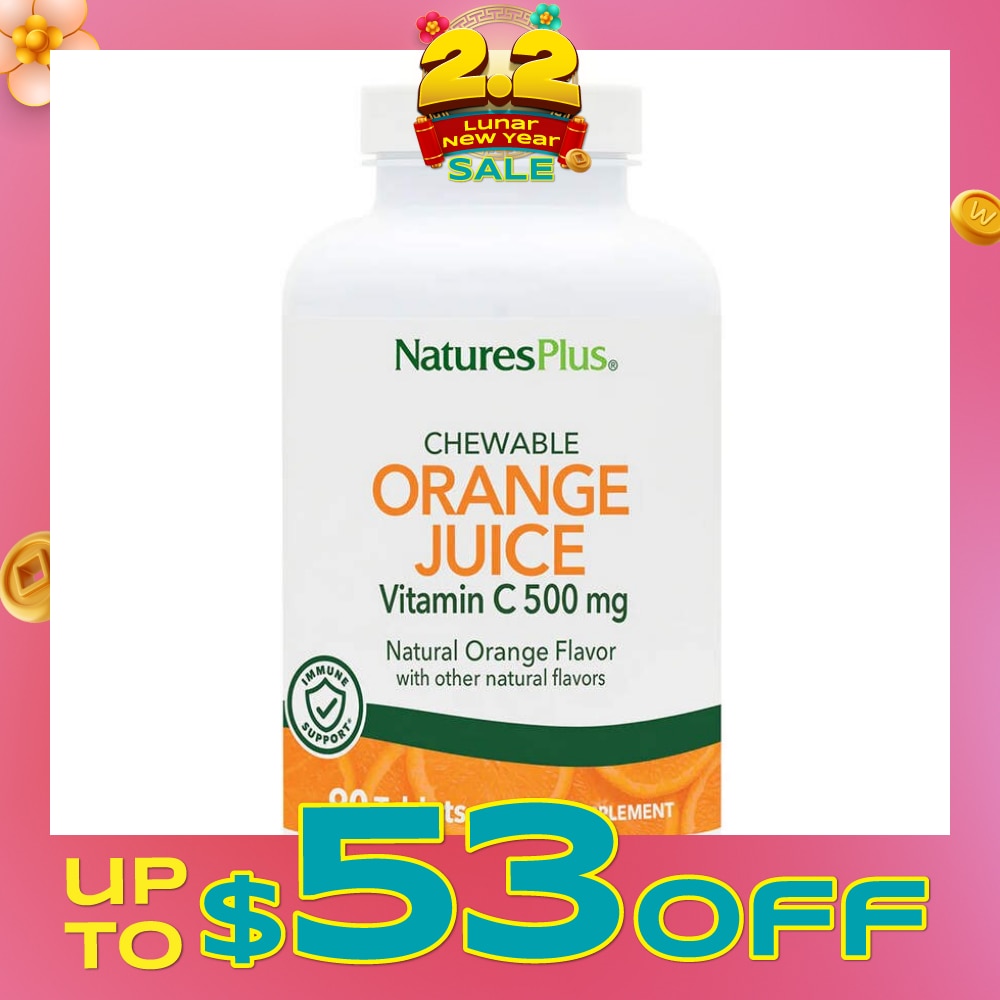 Orange Juice 500 mg Chewable Vitamin C 90 Tablets
