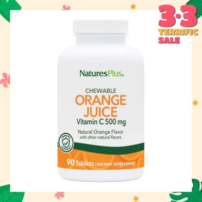 NATURE'S PLUS Orange Juice 500 mg Chewable Vitamin C 90 Tablets