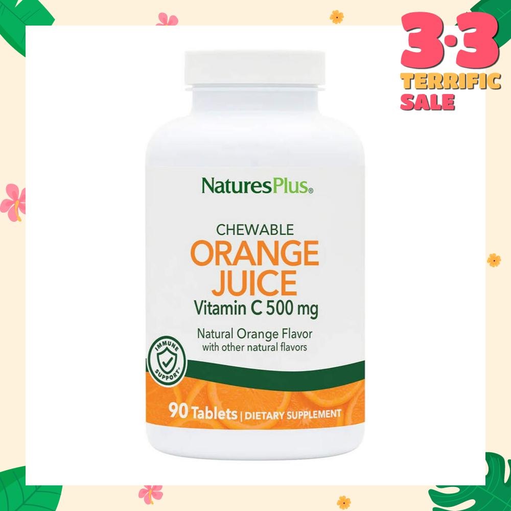 Orange Juice 500 mg Chewable Vitamin C 90 Tablets