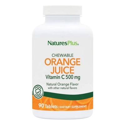 NATURE'S PLUS Orange Juice 500 mg Chewable Vitamin C 90 Tablets