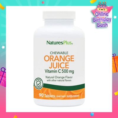 NATURE'S PLUS Orange Juice 500 mg Chewable Vitamin C 90 Tablets