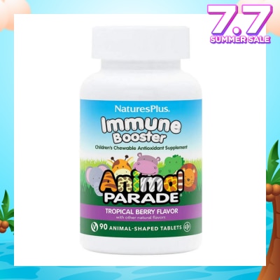 NATURE'S PLUS Animal Parade Kids Immune Booster Chewables Natural Tropical Berry Flavour 90s