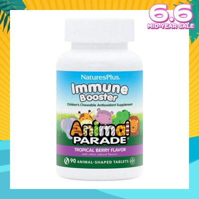 NATURE'S PLUS Animal Parade Kids Immune Booster Chewables Natural Tropical Berry Flavour 90s